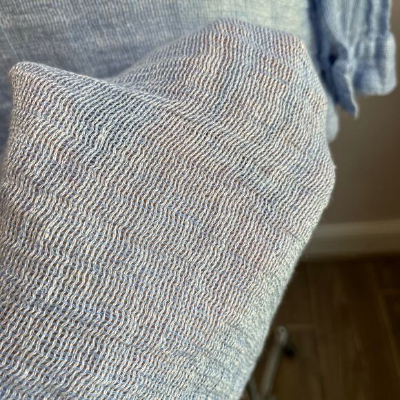 Magaschoni Blue Linen Button Down Swim Coverup Dress Size M - Picture 5 of 8